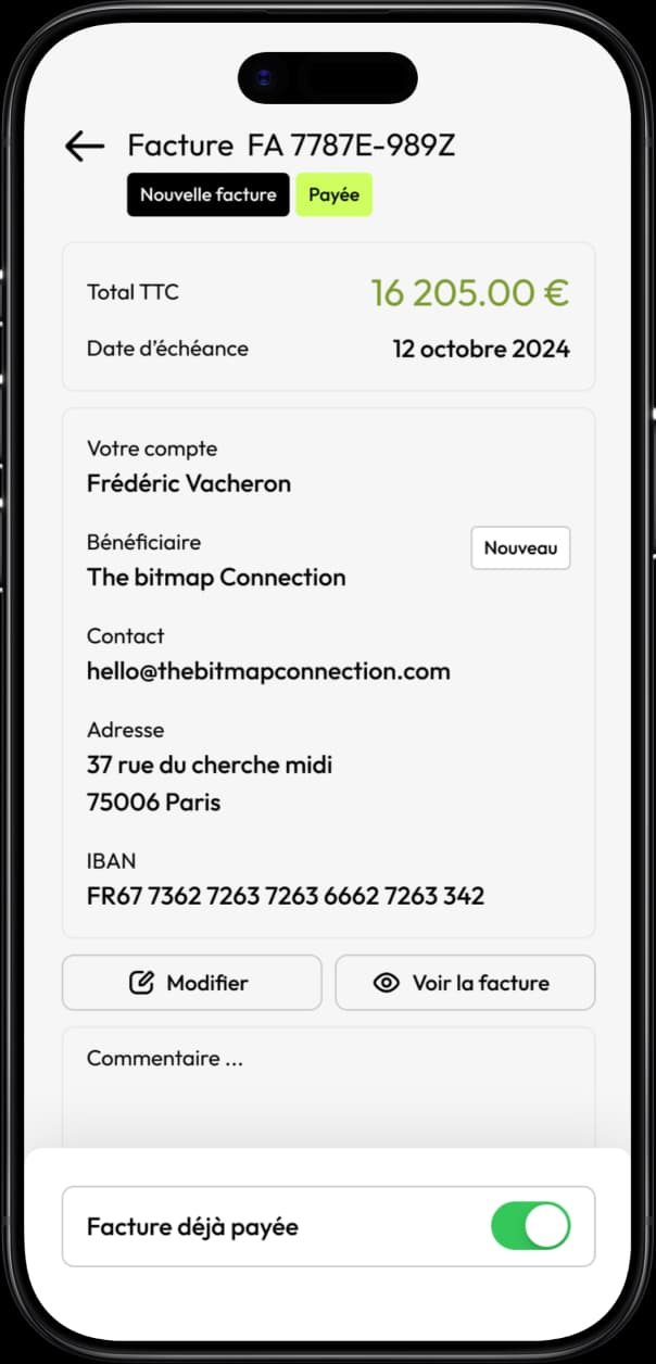 Application Bill up sur mobile
